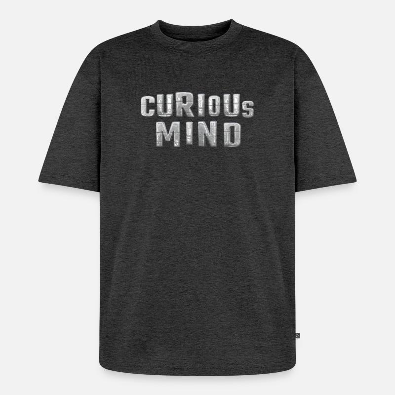 curious Mind metallic 3d - Unisex Premium Oversized Bio T-Shirt - Anthrazit meliert