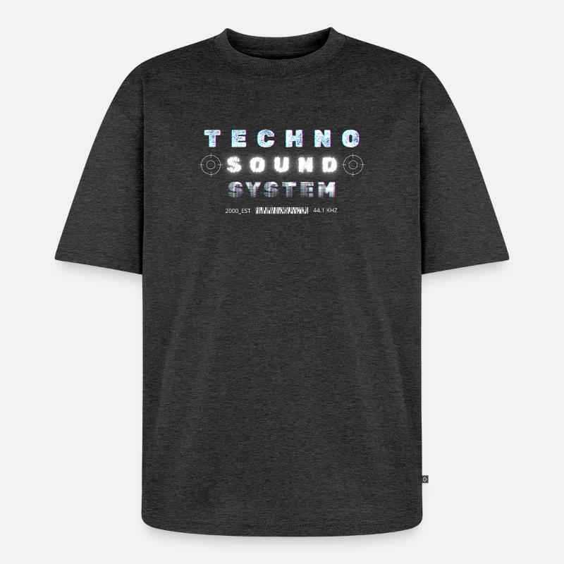 Techno Underground Club Logo - Unisex Premium Oversized Bio T-Shirt - Anthrazit meliert