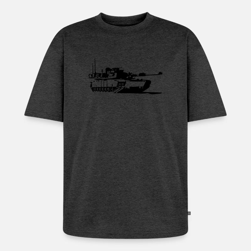 Panzer M1 Abrams - Unisex Premium Oversized Bio T-Shirt - Anthrazit meliert