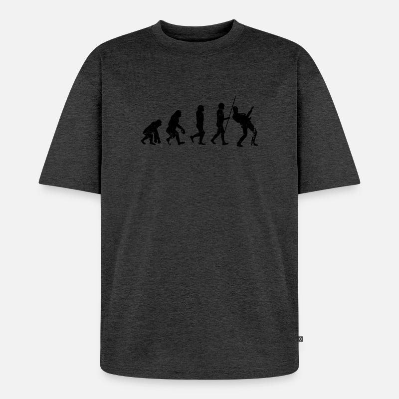 Guitariste Evolution - T-shirt Premium bio oversize Unisexe - anthracite chiné