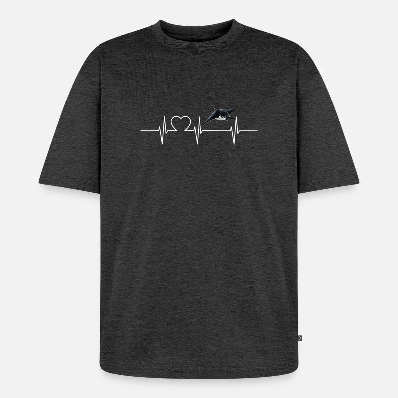 Rochen Mantarochen - Unisex Premium Oversized Bio T-Shirt - Anthrazit meliert