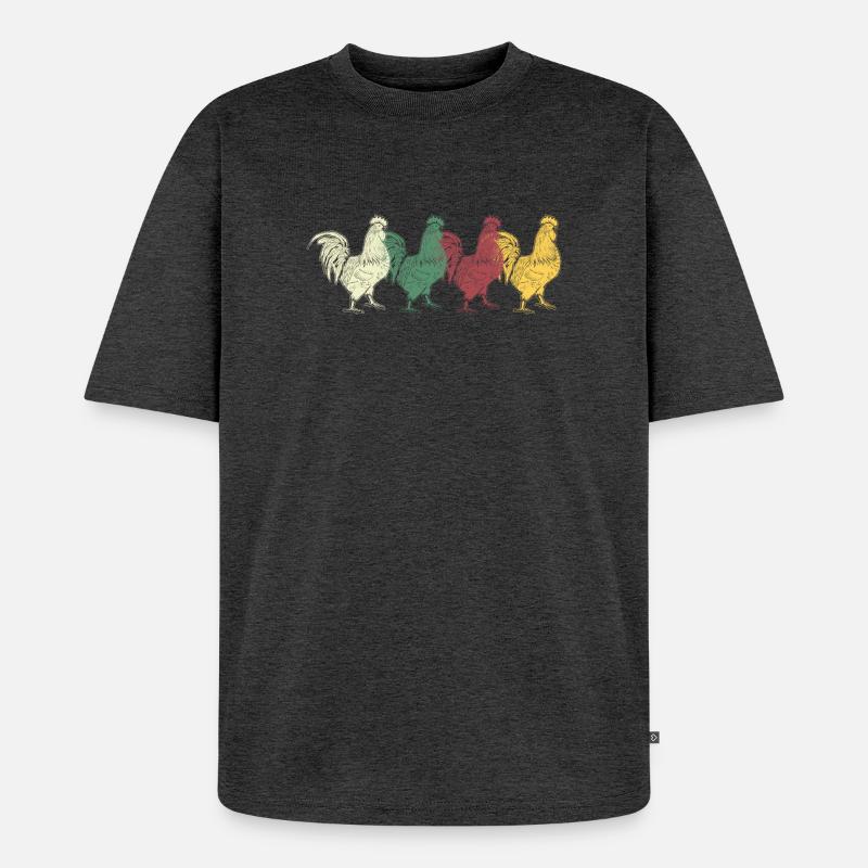 Hahn - Unisex Premium Oversized Bio T-Shirt - Anthrazit meliert