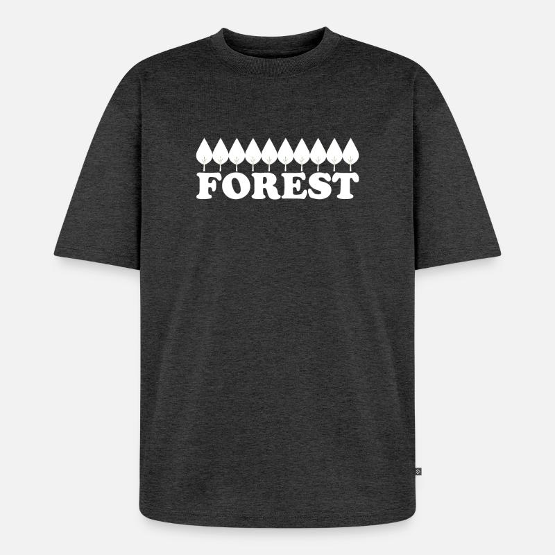 FOREST - Unisex Premium Oversized Bio T-Shirt - Anthrazit meliert