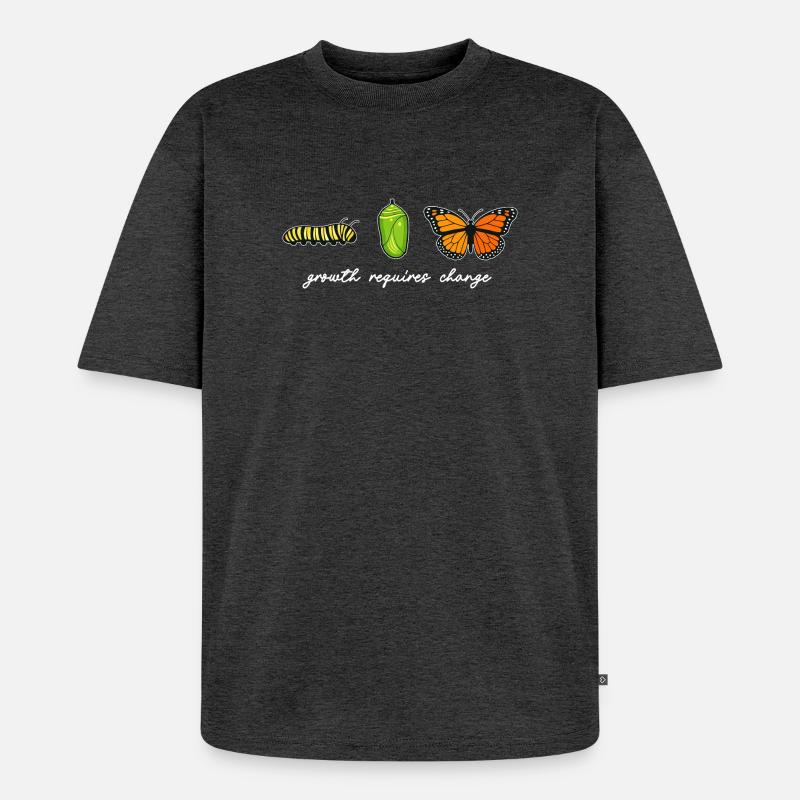 Graphique inspirant de fan papillon - T-shirt Premium bio oversize Unisexe - anthracite chiné