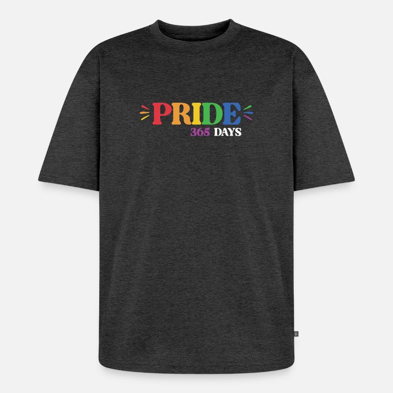 LGBT-Pride-Monat – Pride 365 - Unisex Premium Oversized Bio T-Shirt - Anthrazit meliert