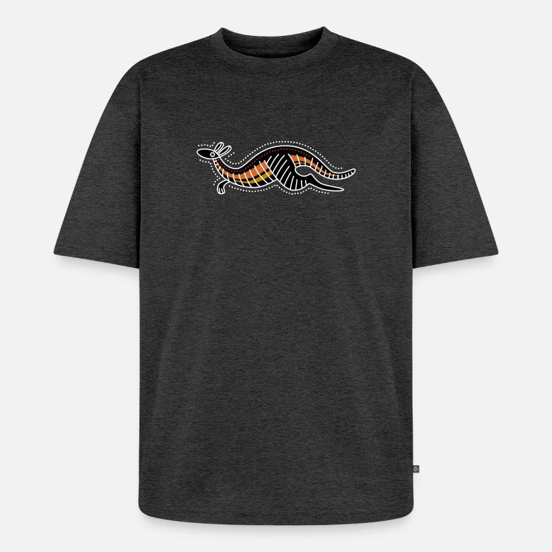 kangaroo - Unisex Premium Oversized Bio T-Shirt - Anthrazit meliert