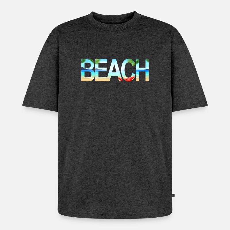 Beach - Unisex Premium Oversized Bio T-Shirt - Anthrazit meliert