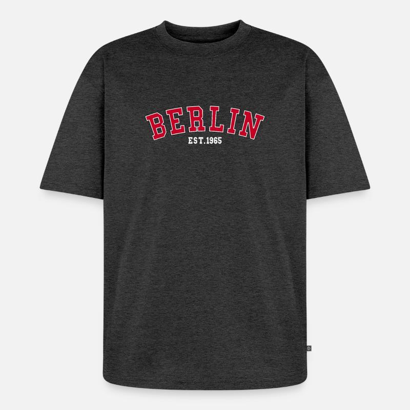 Berlin_Est_1965 - Unisex Premium Oversized Bio T-Shirt - Anthrazit meliert