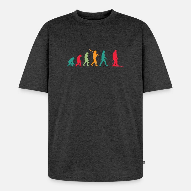 Evolution Ski - T-shirt Premium bio oversize Unisexe - anthracite chiné