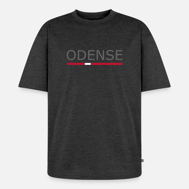 Odense - drapeau du Danemark - Danemark - Scandinavie - T-shirt Premium bio oversize Unisexe - anthracite chiné