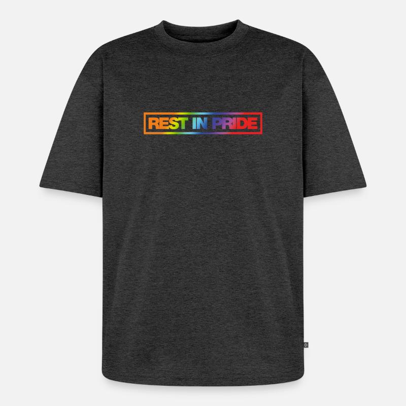REST IN PRIDE (R.I.P.) Rainbow - Unisex Premium Oversized Bio T-Shirt - Anthrazit meliert