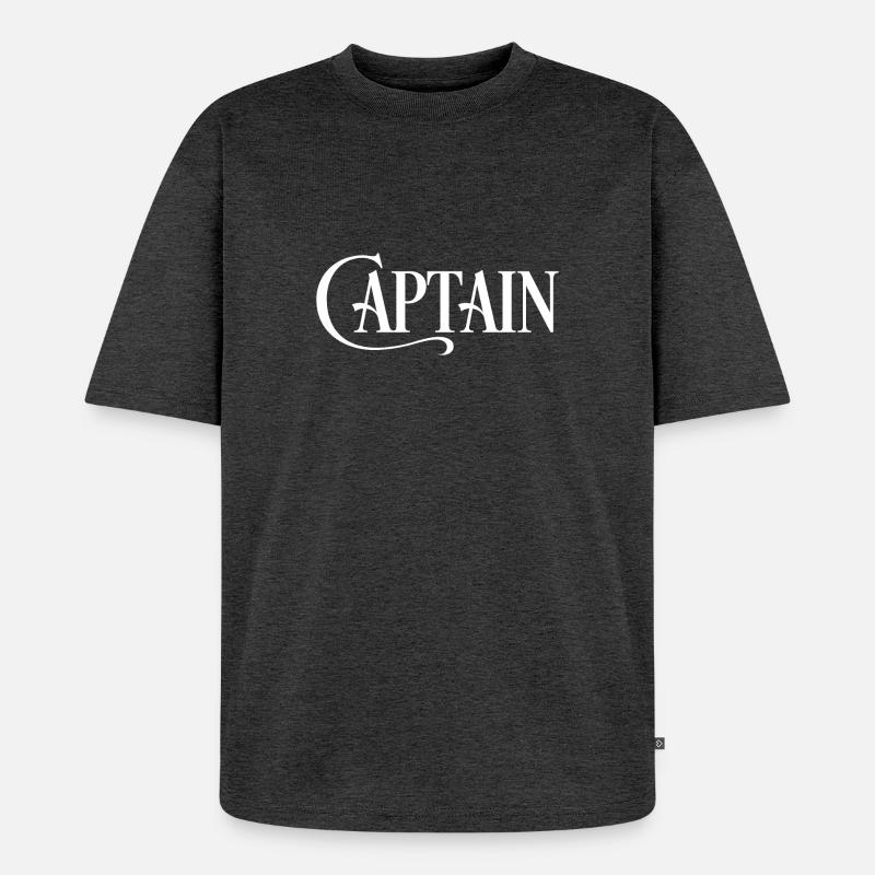 Captain - Unisex Premium Oversized Bio T-Shirt - Anthrazit meliert