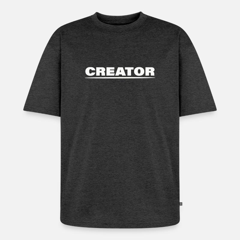 CREATOR - Unisex Premium Oversized Bio T-Shirt - Anthrazit meliert