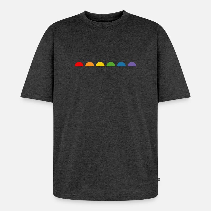 Rainbow Fun Halbkreis - Unisex Premium Oversized Bio T-Shirt - Anthrazit meliert