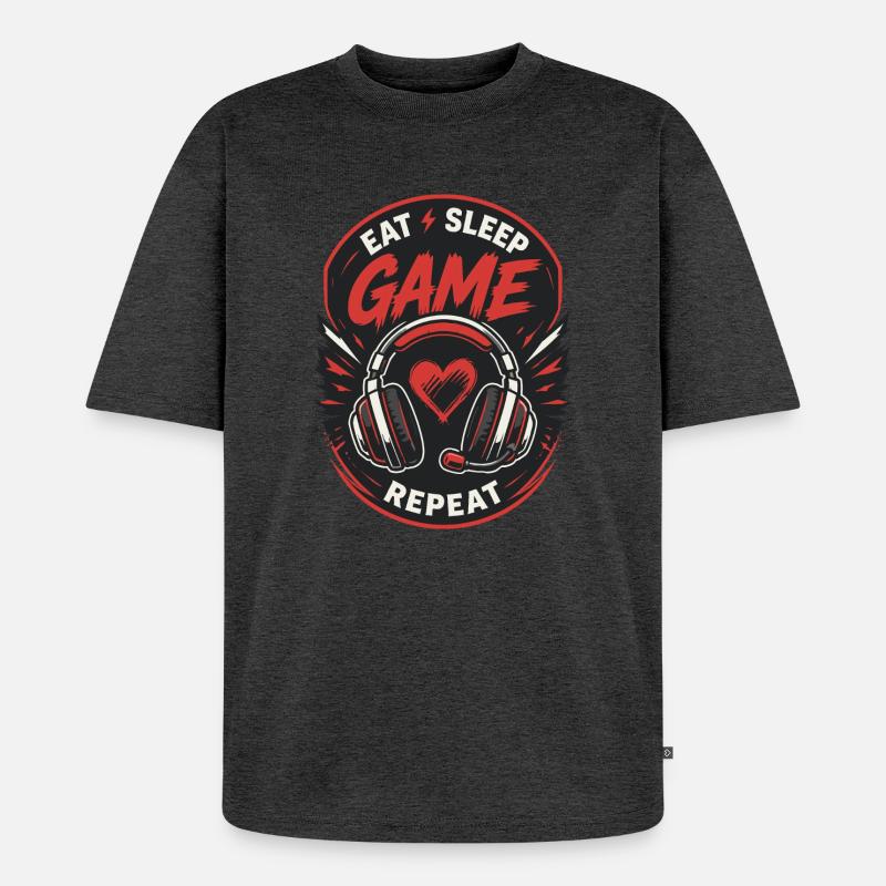 Gaming Lover Controller Design - Unisex Premium Oversized Bio T-Shirt - Anthrazit meliert