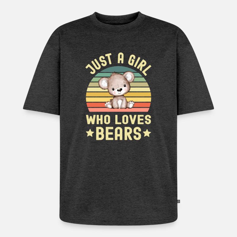 Bär Bären - Unisex Premium Oversized Bio T-Shirt - Anthrazit meliert