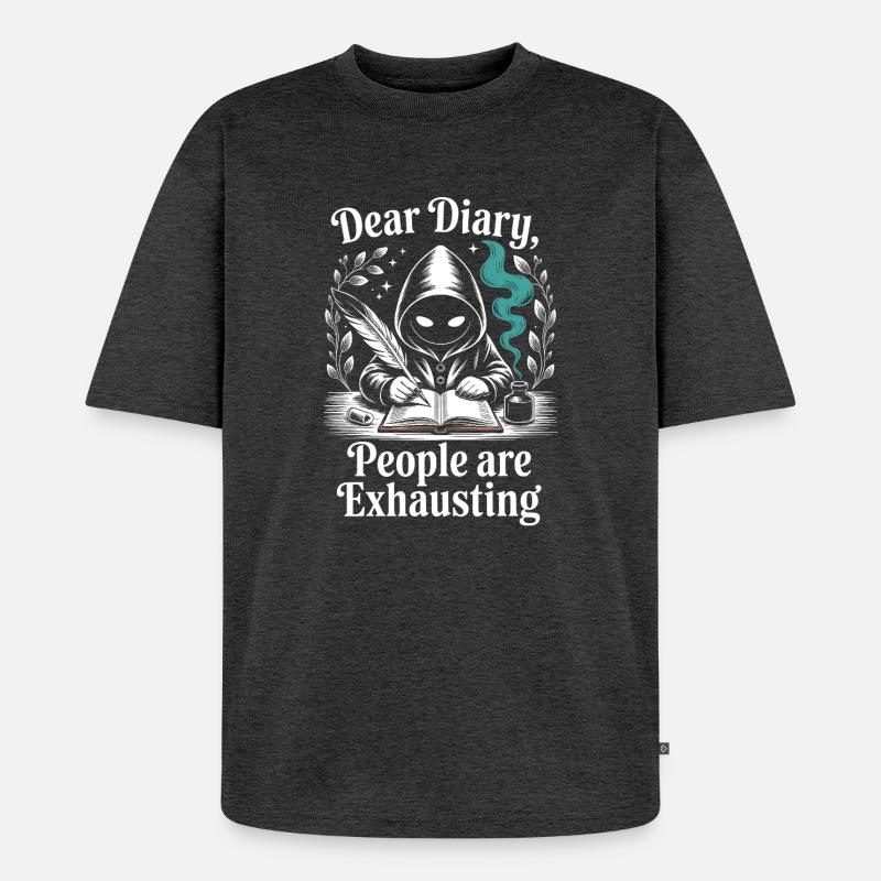 Dear Diary People Are Exhausting - Unisex Premium Oversized Bio T-Shirt - Anthrazit meliert