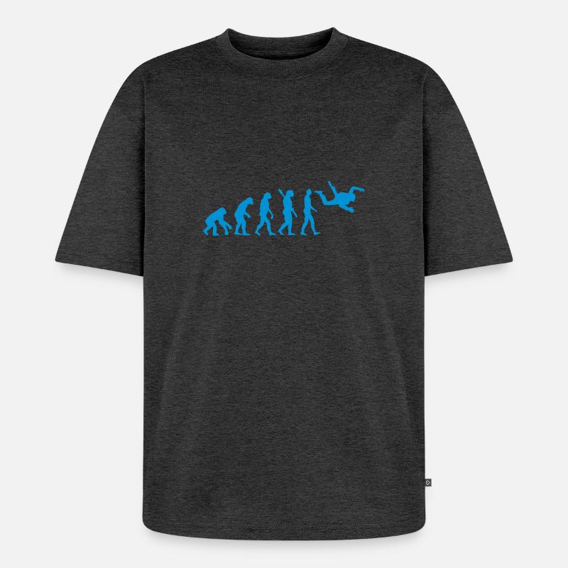 Evolution Skydiving - T-shirt Premium bio oversize Unisexe - anthracite chiné