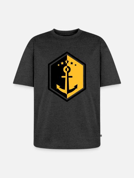 zeeman / marine / boot / zee - Uniseks Premium oversized Bio T-shirt - antraciet gemêleerd