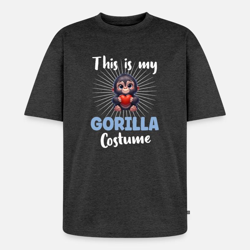 Gorilla Affe - Unisex Premium Oversized Bio T-Shirt - Anthrazit meliert