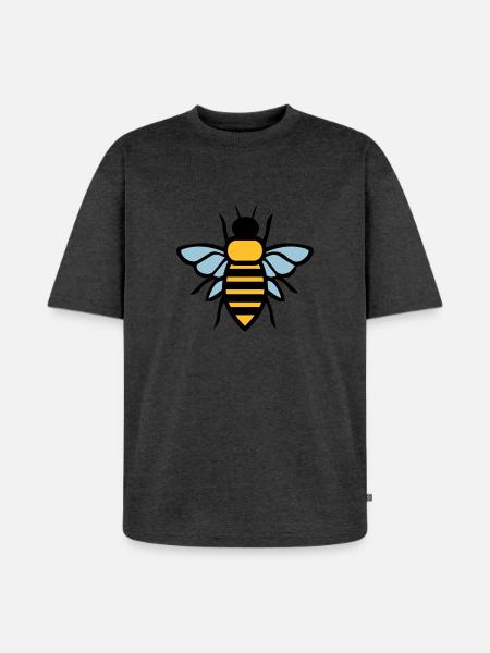 Biene - Unisex Premium Oversized Bio T-Shirt - Anthrazit meliert