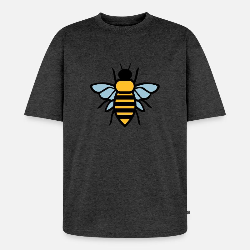 Biene - Unisex Premium Oversized Bio T-Shirt - Anthrazit meliert