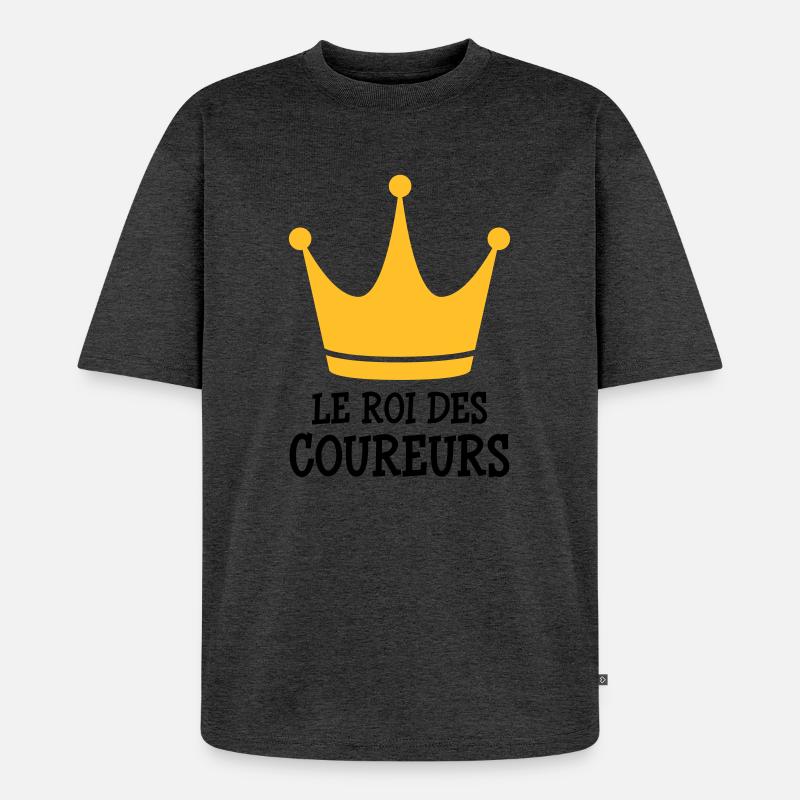 Course à Pied / Running / Jogging / Coureur - T-shirt Premium bio oversize Unisexe - anthracite chiné
