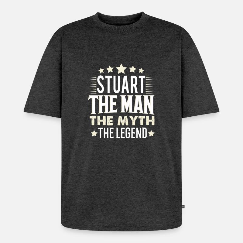 Stuart - T-shirt Premium bio oversize Unisexe - anthracite chiné