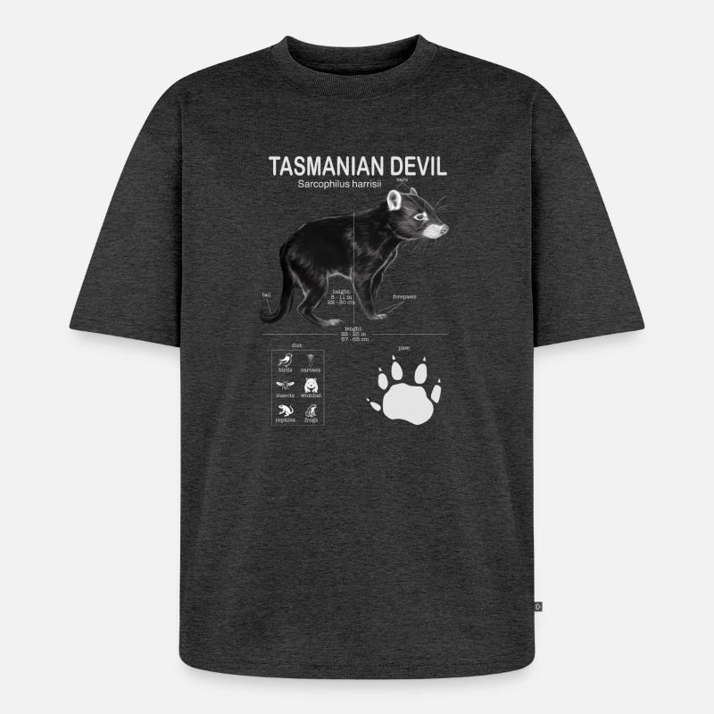 Tasmanian Devil - Unisex Premium Oversized Bio T-Shirt - Anthrazit meliert