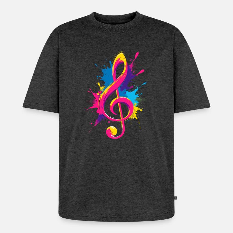 Clé colorée avec éclaboussures de peinture - T-shirt Premium bio oversize Unisexe - anthracite chiné