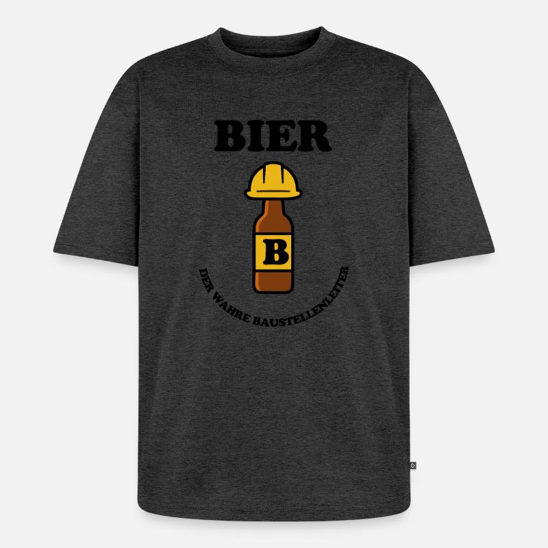 BIER - Unisex Premium Oversized Bio T-Shirt - Anthrazit meliert