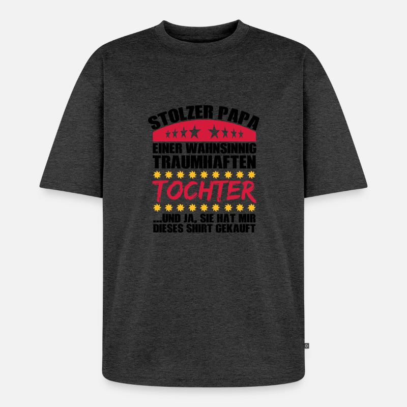 Traumhafte Tochter - Unisex Premium Oversized Bio T-Shirt - Anthrazit meliert