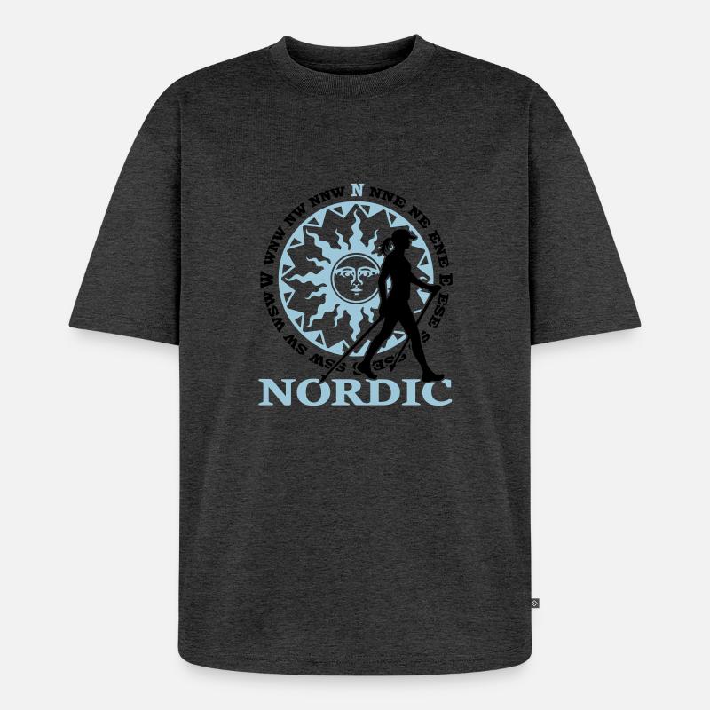 Nordic 2C - Farbwechsel - Unisex Premium Oversized Bio T-Shirt - Anthrazit meliert
