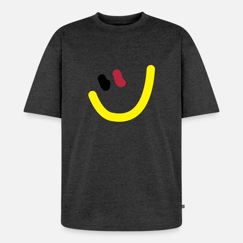 EM2018 DE (Smiley) - Unisex Premium Oversized Bio T-Shirt - Anthrazit meliert