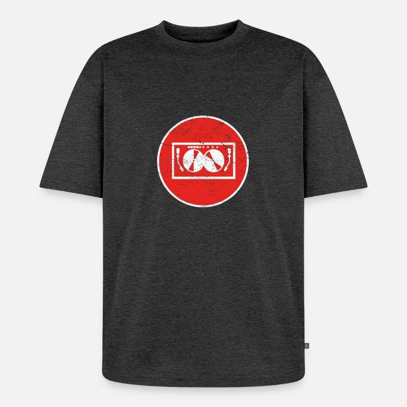Gift TECHNO DJ ELECTRO - Unisex Premium Oversized Organic T-Shirt - heather anthracite