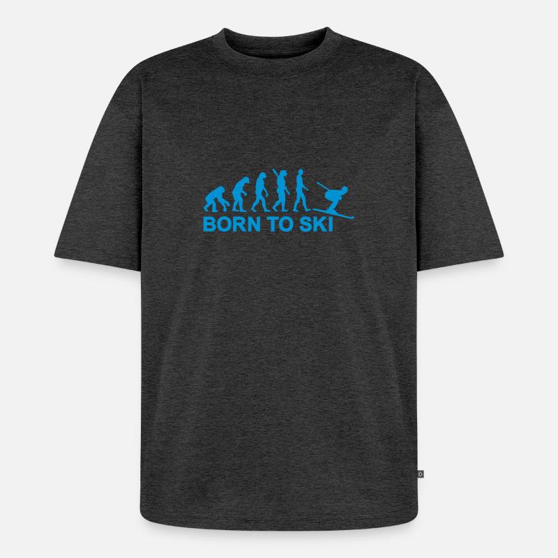 Evolution Ski - Unisex Premium Oversized Organic T-Shirt - heather anthracite