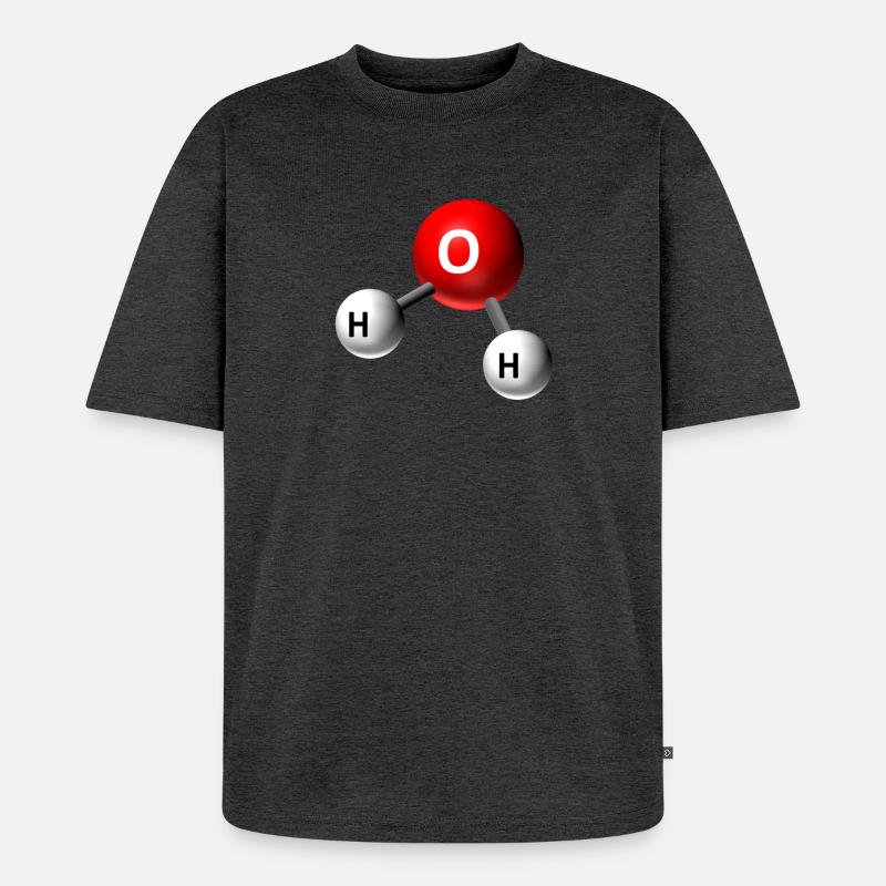 Graphique de la molécule d’eau - T-shirt Premium bio oversize Unisexe - anthracite chiné