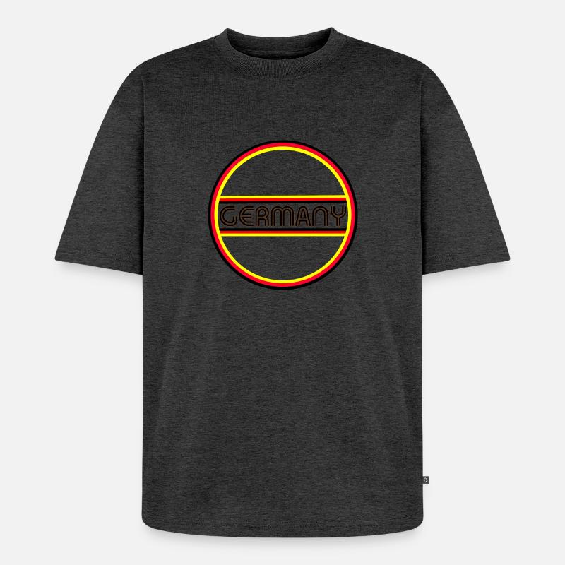 GERMANY Circle Pattern Germany - Unisex Premium Oversized Organic T-Shirt - heather anthracite