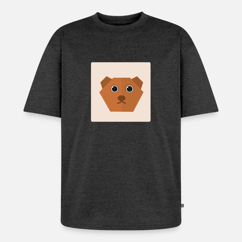 Bear Doodle Gift Idea - Unisex Premium Oversized Organic T-Shirt - heather anthracite