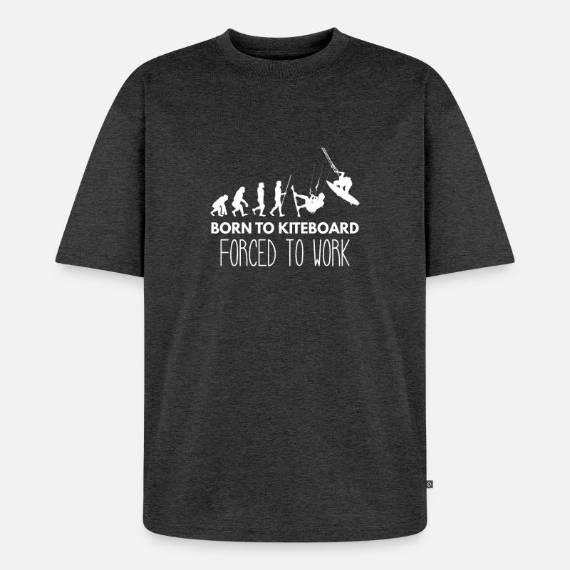 Kitesurf - Kitesurf - Kitesurf - Évolution - T-shirt Premium bio oversize Unisexe - anthracite chiné