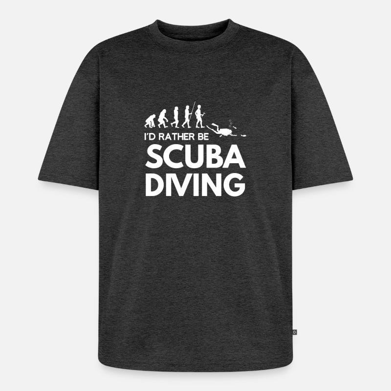 Diving - Diver - Scuba Diving - Evolution - Unisex Premium Oversized Organic T-Shirt - heather anthracite