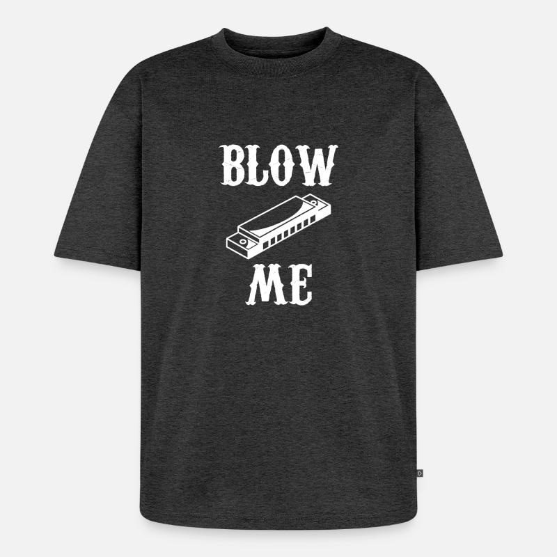 harmonica - harmonica player - harmonica - Unisex Premium Oversized Organic T-Shirt - heather anthracite
