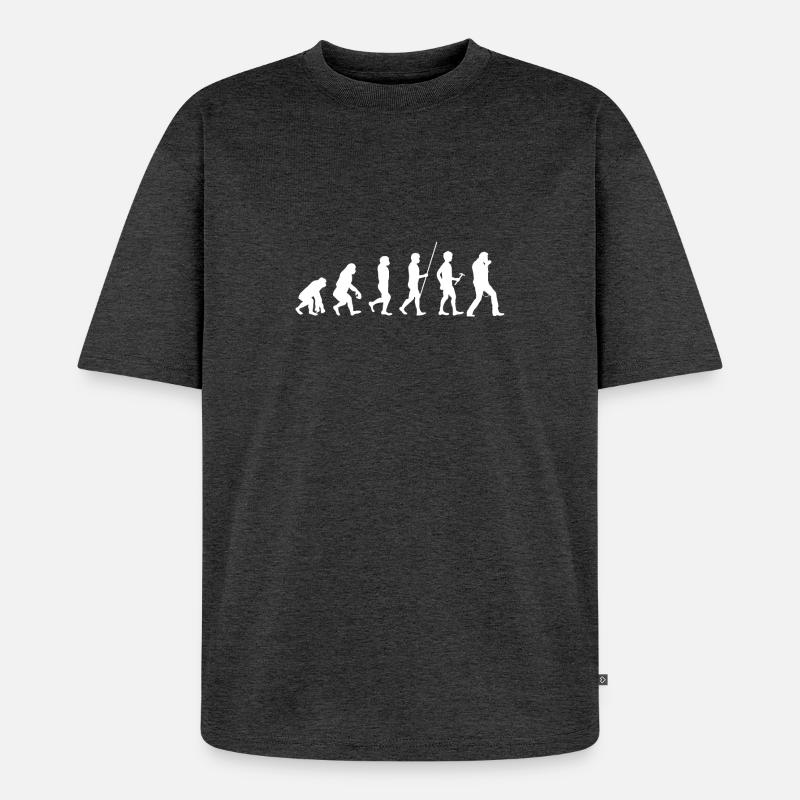 Harmonica - Harmonica Player - Evolution - Unisex Premium Oversized Organic T-Shirt - heather anthracite