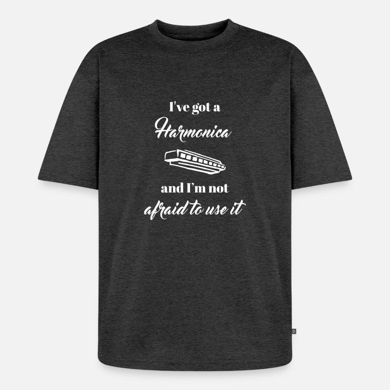 harmonica - harmonica player - harmonica - Unisex Premium Oversized Organic T-Shirt - heather anthracite