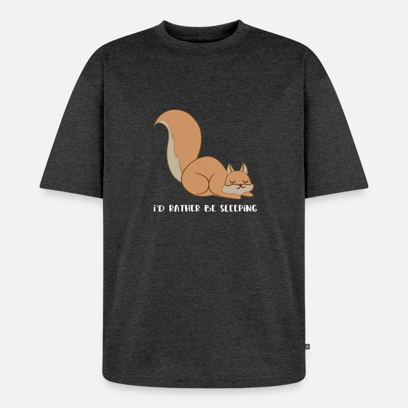 Eichhörnchen - Eichhörnchenfan - Schlafen - Unisex Premium Oversized Bio T-Shirt - Anthrazit meliert