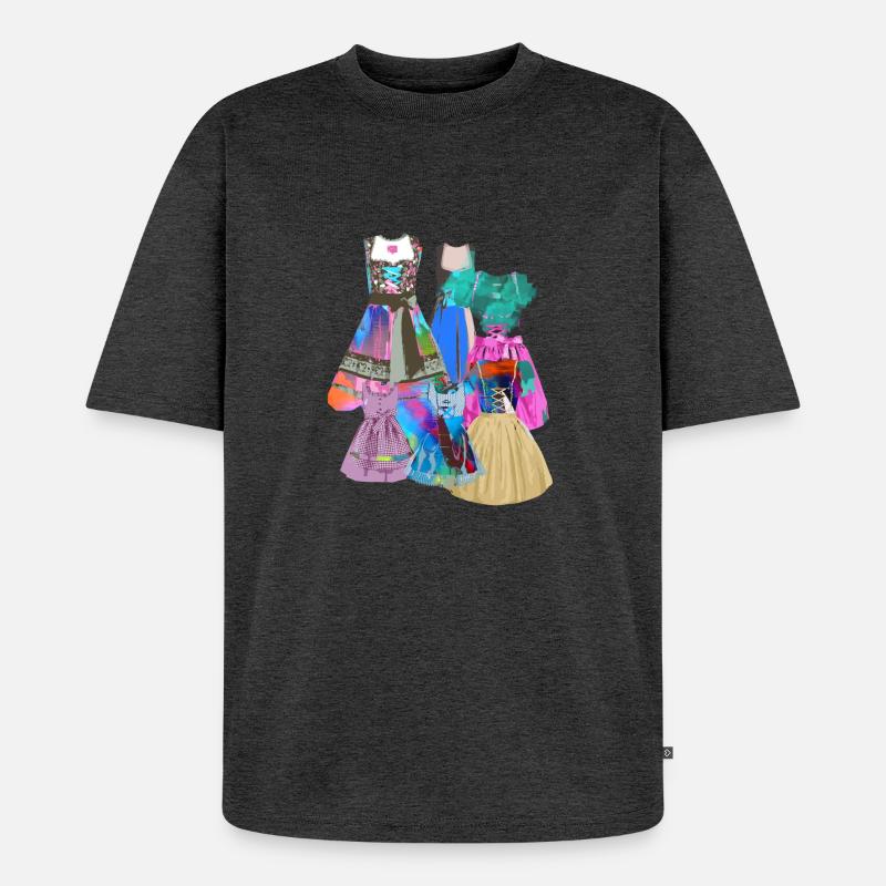 Dirndl splash - Unisex Premium Oversized Bio T-Shirt - Anthrazit meliert
