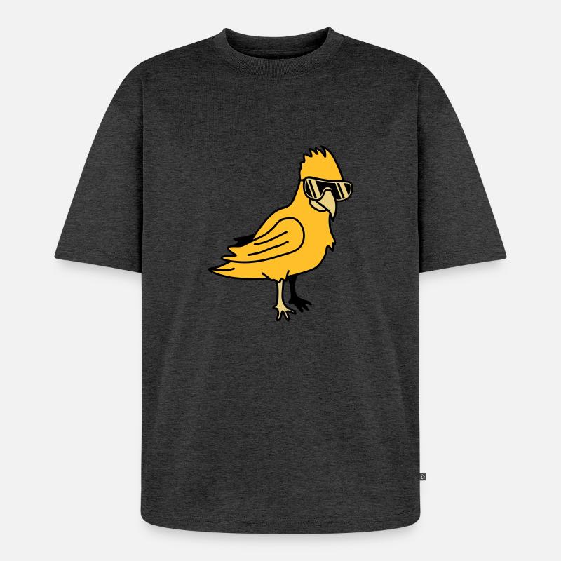 Cool Parrot Bird - Unisex Premium Oversized Bio T-Shirt - Anthrazit meliert