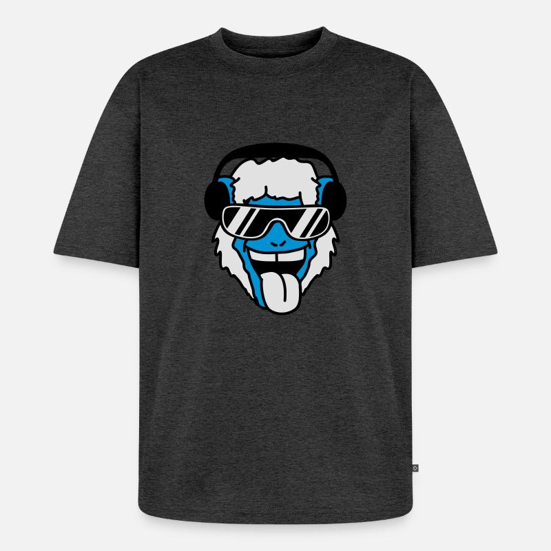 Cool Monkey - Unisex Premium Oversized Bio T-Shirt - Anthrazit meliert