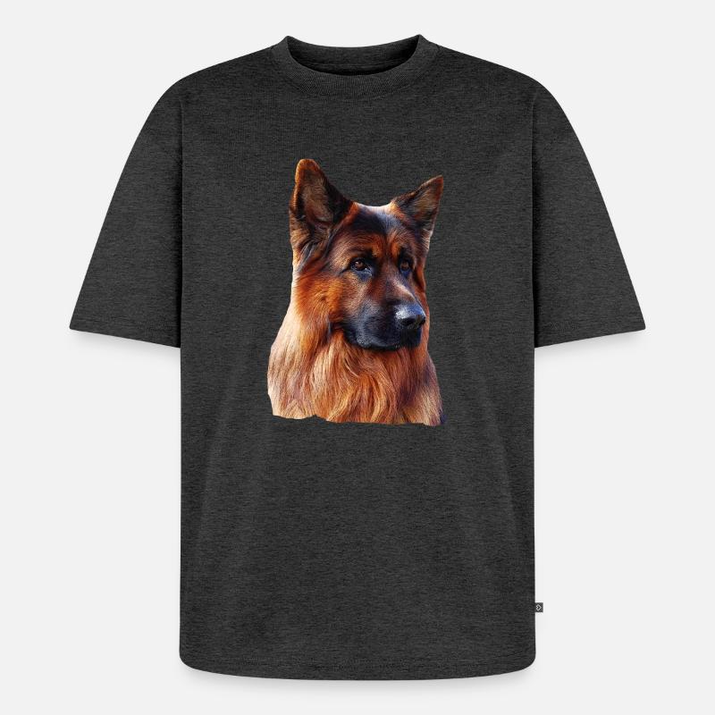 Altdeutscher Schäferhund Deutscher Schäferhund - Unisex Premium Oversized Bio T-Shirt - Anthrazit meliert