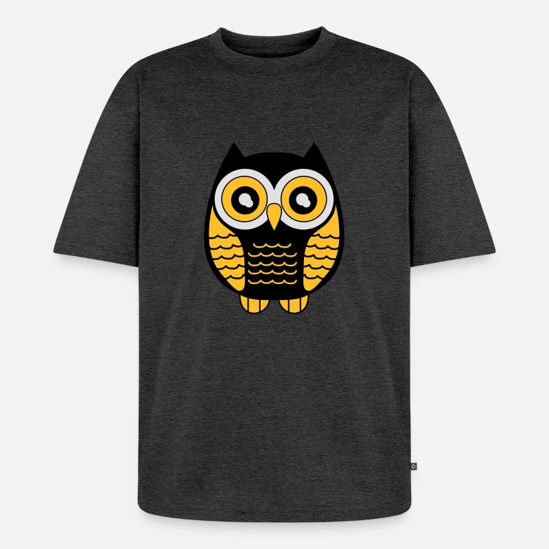 eule_02 - Unisex Premium Oversized Bio T-Shirt - Anthrazit meliert